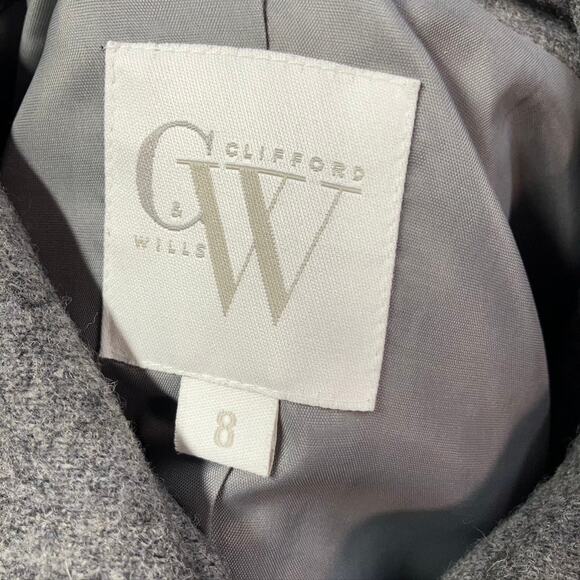Vintage 80's Clifford &‎ Wills Wool Zip up Grey Jacket Womens 8 Classic - Picture 10 of 13